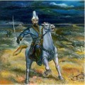 Картина с изображение Абылай хана на боевом коне